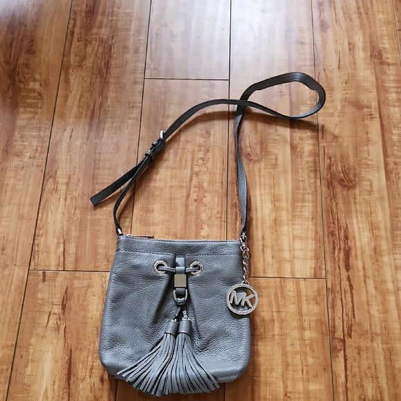 Michael Kors Gray Crossbody Bag with Tassel - Picture 1 of 7